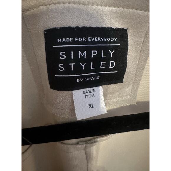 Faux Suede Coat & Fur Collar (removable) Women’s XL NEW Simply Styled by Sears - Picture 3 of 9